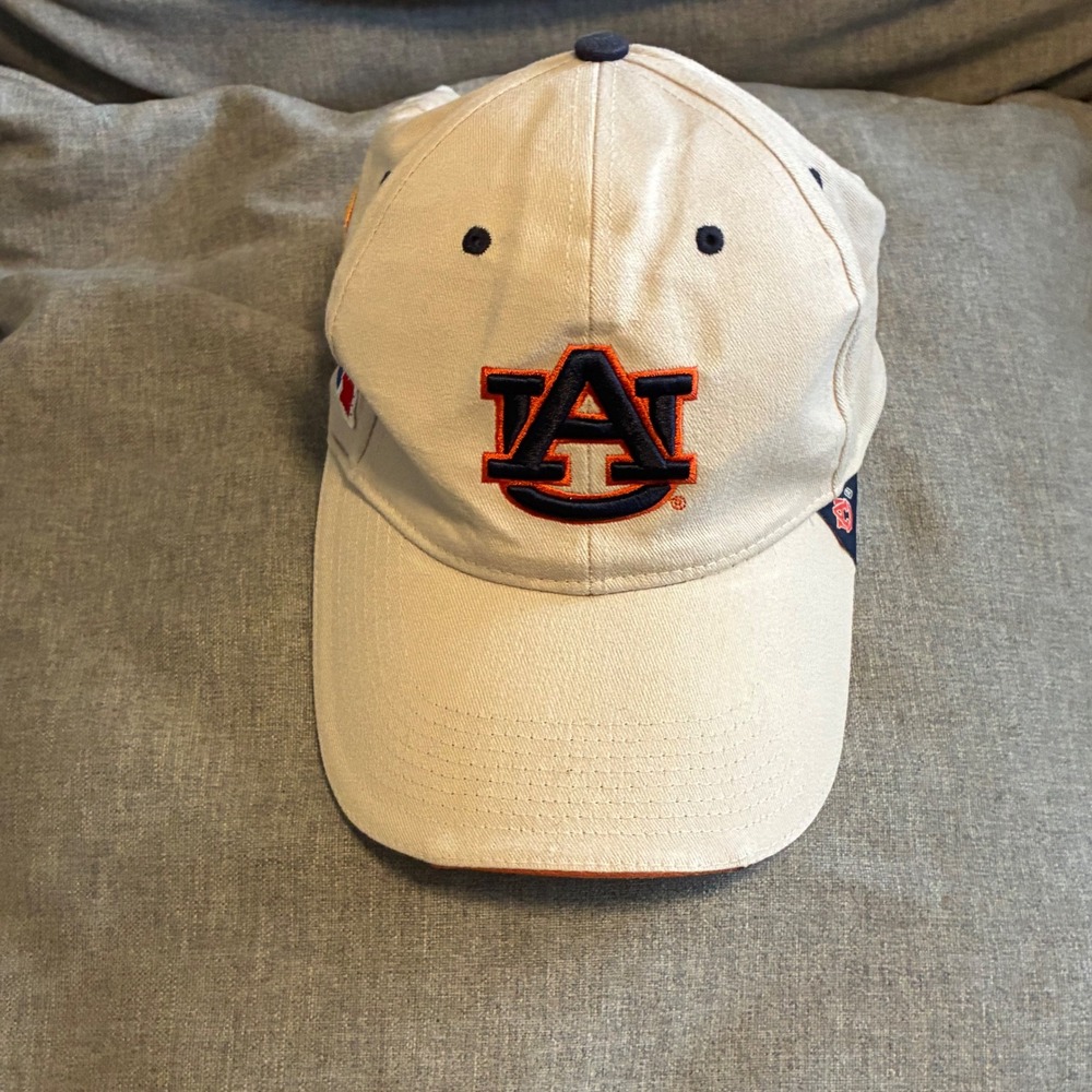 Vintage The Game Auburn Tigers Hat OSFA Tan Excellent Russell Flag Patch